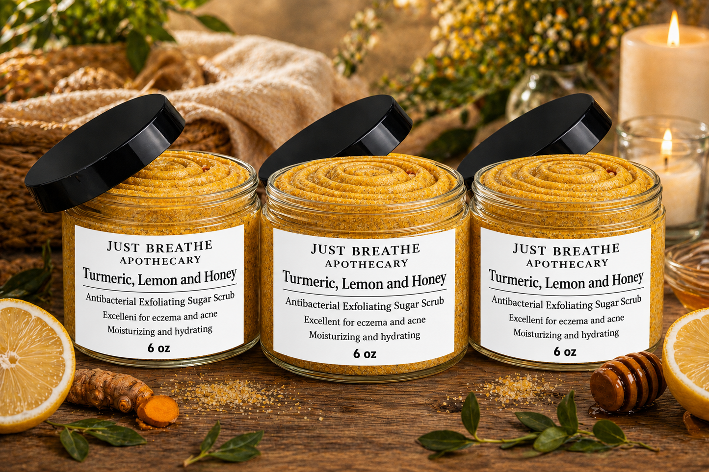 Turmeric, Lemon and Honey Exfoliating Sugar Scrub