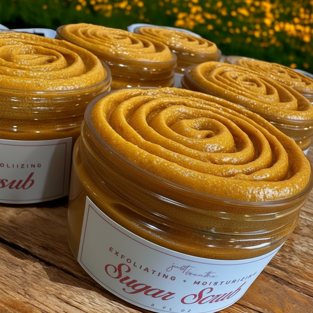 Turmeric Lemon & Honey Exfoliating Sugar Scrub (Eczema, Acne, Hyperpigmentation)