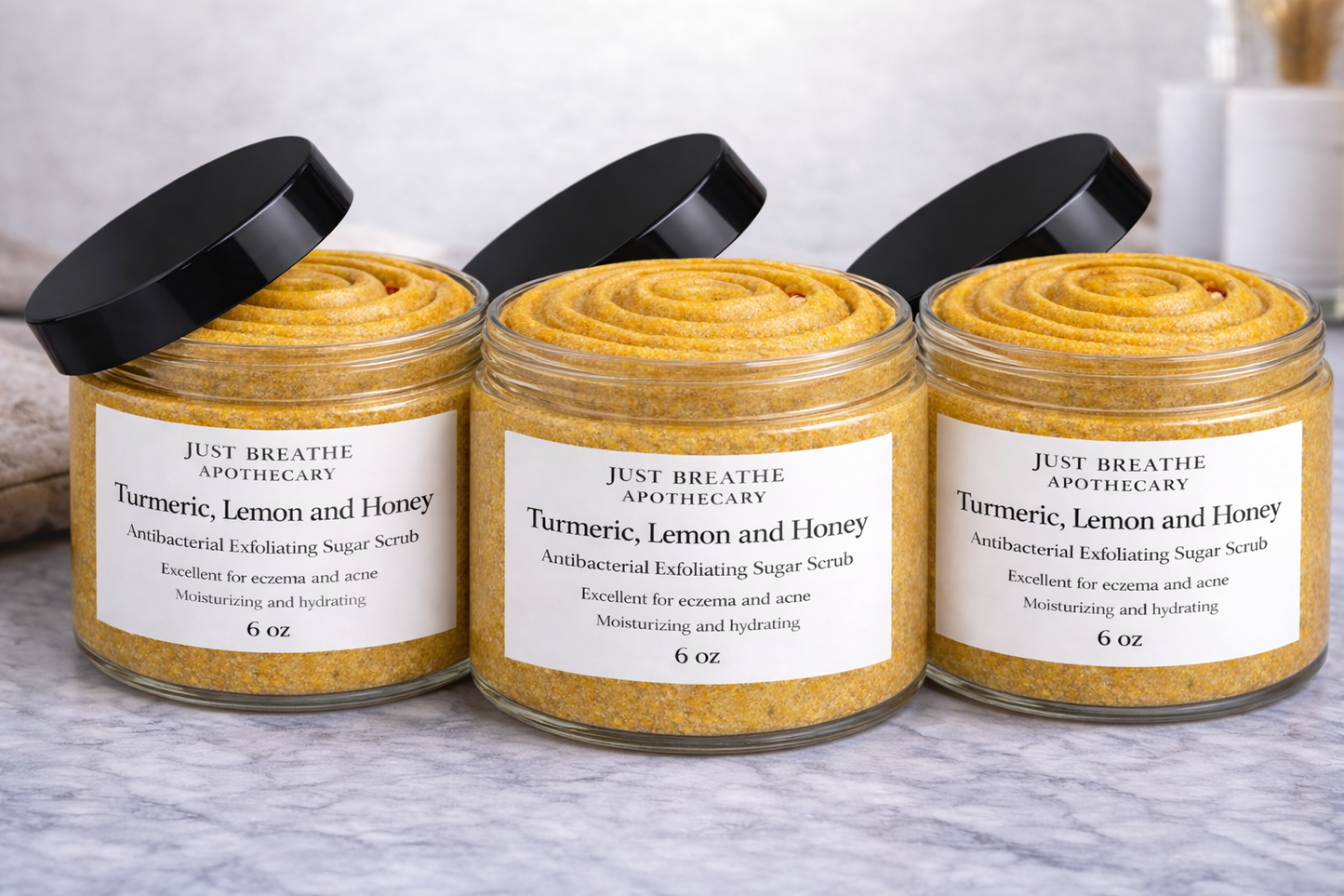 Turmeric, Lemon, and Honey Antibacterial Exfoliating Sugar Scrub