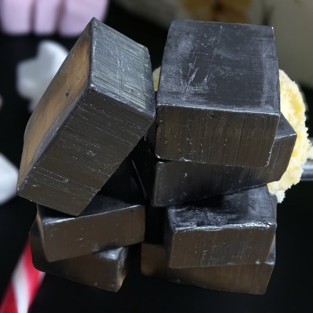 Organic African Black Charcoal Soap with Cocoa Butter & Vitamin E