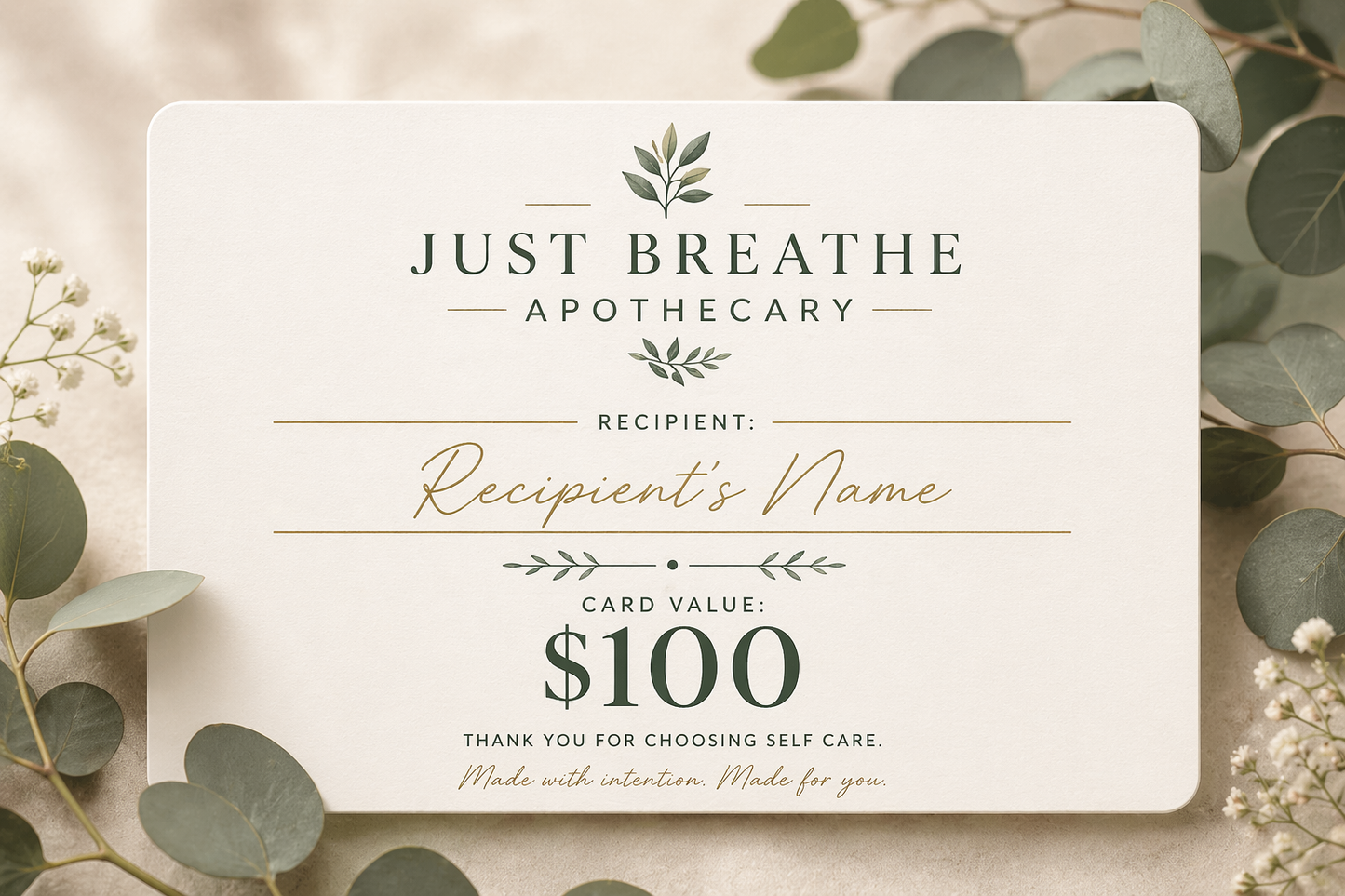 Just Breathe Gift Card