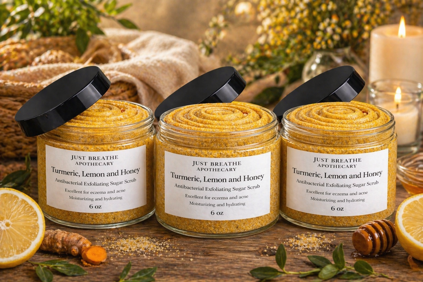 Turmeric, Lemon and Honey Exfoliating Sugar Scrub